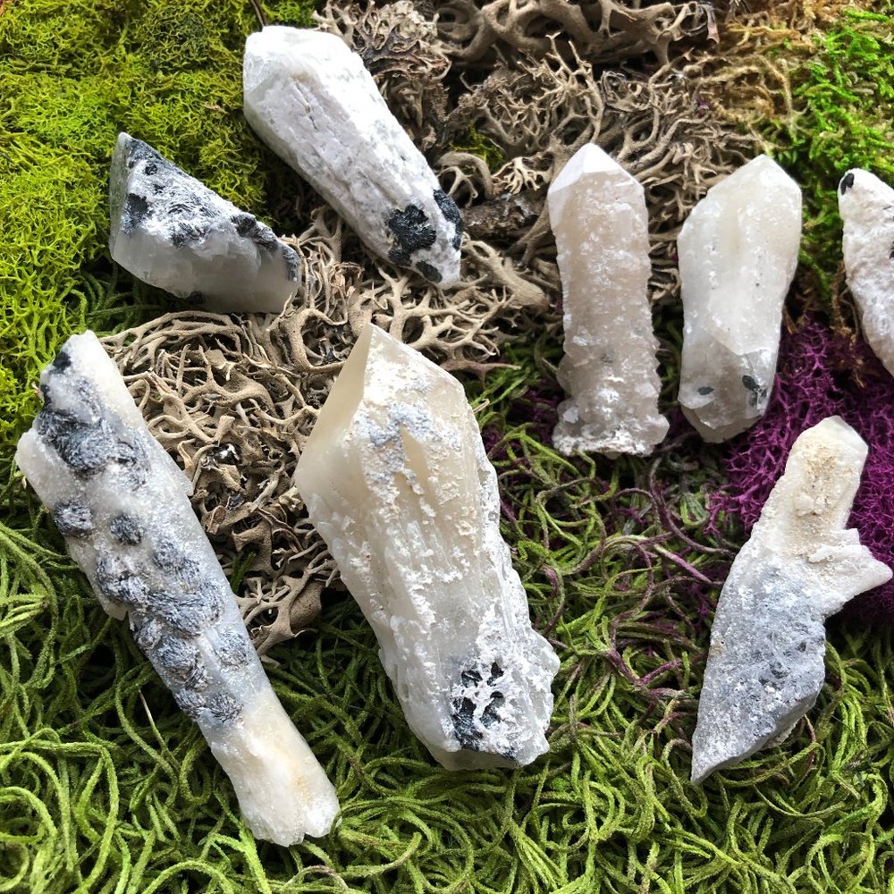 Specularite Quartz Raw Natural Witch's Finger crystal points diy wand tip
